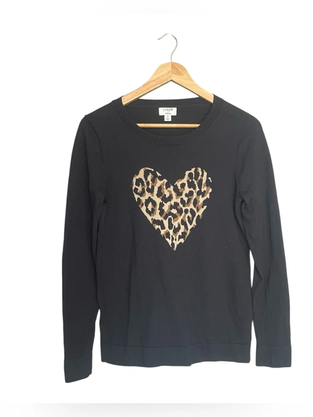 J. Crew Leopard-heart Teddie Sweater